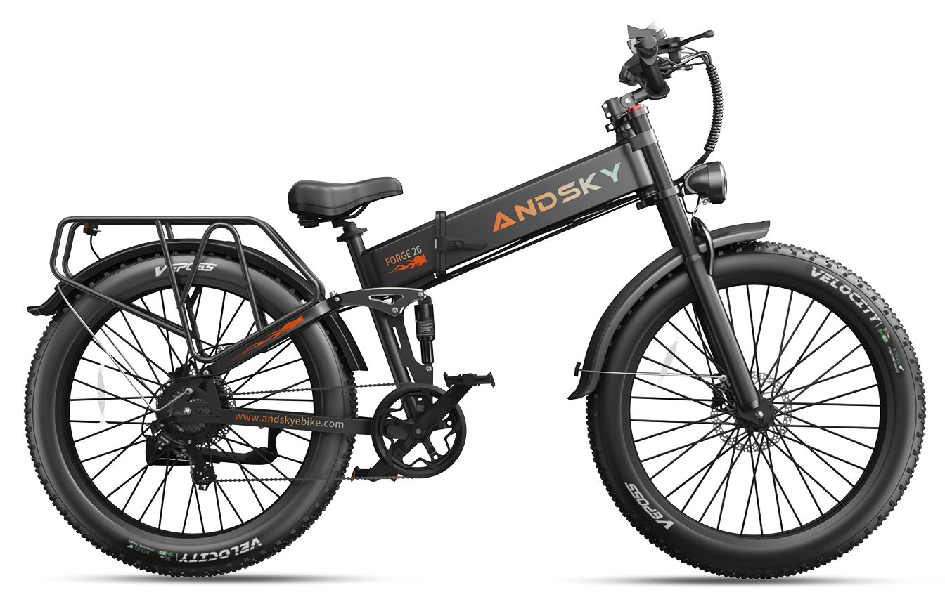 Forge 26 Black Folding E-Bike | Torque & Cadence | Class 1/2/3 Unlocked | 750W Rated / 1300W Peak | 26 Forge 26 Black Folding E-Bike | Torque & Cadence | Class 1/2/3 Unlocked | 750W Rated / 1300W Peak | 26